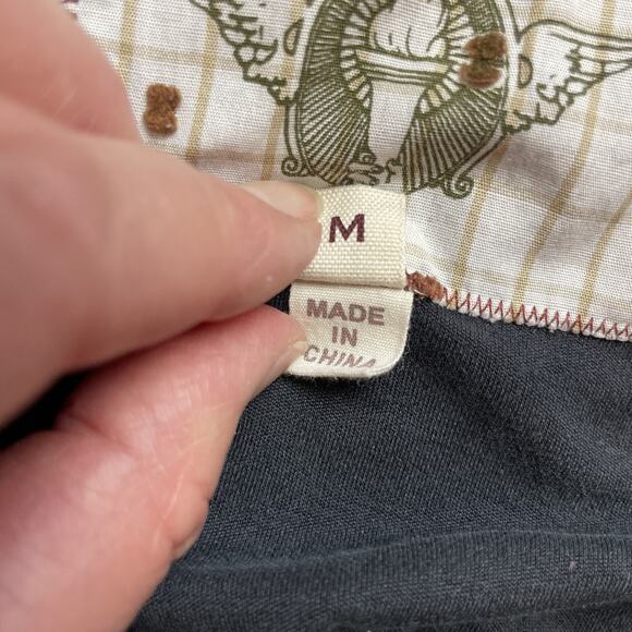 Burning Torch Silk Blend Cardigan Womens M Faded Black Cascade Front Embroidered - Picture 6 of 12